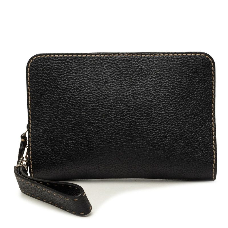 Fendi Selleria Clutch Black Leather