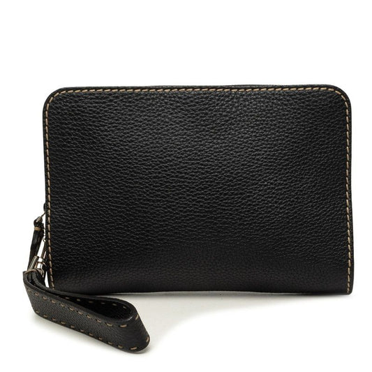 Fendi Selleria Clutch Black Leather