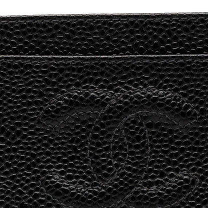 Chanel CC Logo Card Case Black Caviar Leather — view 4