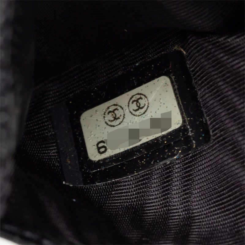 Chanel CC Logo Card Case Black Caviar Leather — view 7