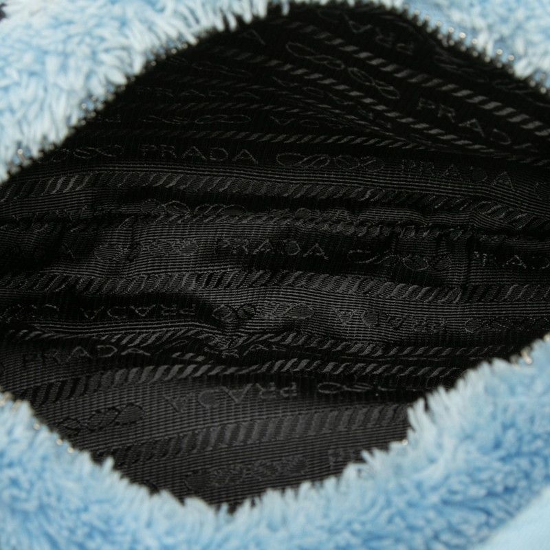 Prada Re Edition 2000 Terry Bag Handbag Blue Pile — view 4