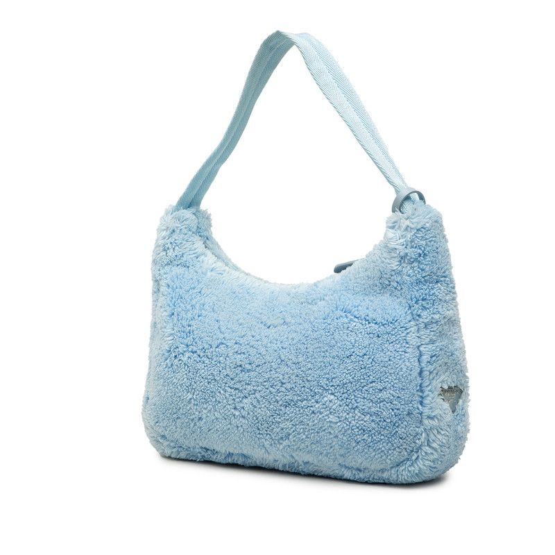 Prada Re Edition 2000 Terry Bag Handbag Blue Pile — view 2