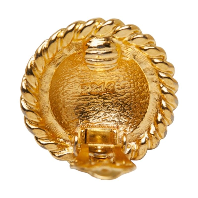 Chanel Quilted Earrings Gold Plated — view 5
