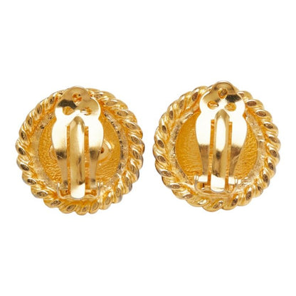 Chanel Quilted Earrings Gold Plated — view 2