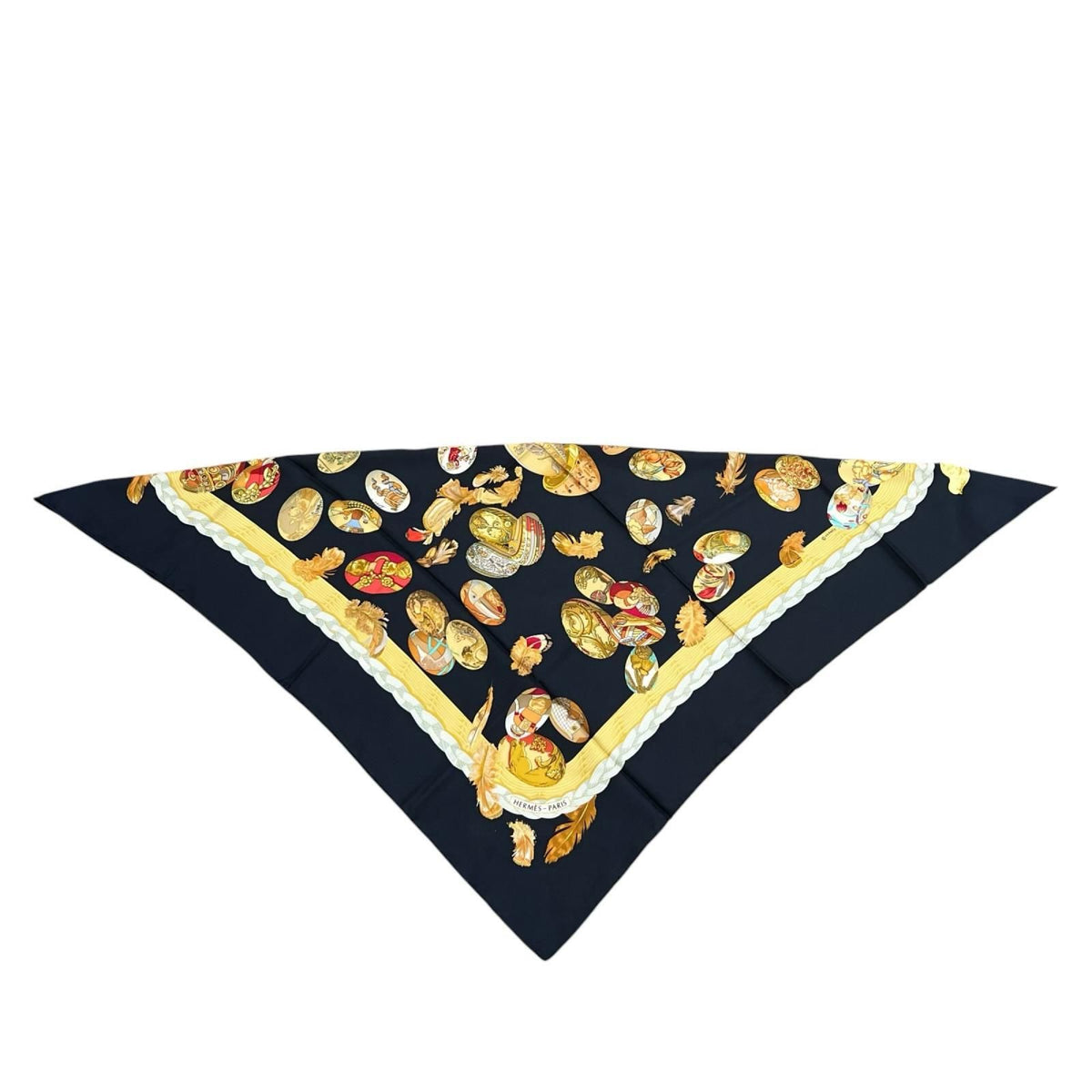 Hermes Carre 90 Egg Silk Black Scarf — view 4