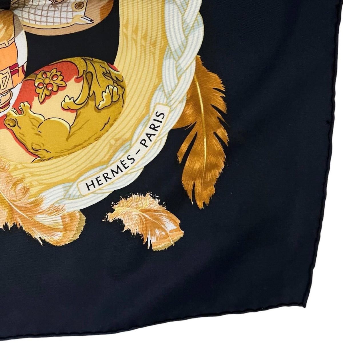 Hermes Carre 90 Egg Silk Black Scarf — view 5