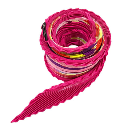 Hermes Pleated les Folies du Ciel Silk Pink Scarf — view 2