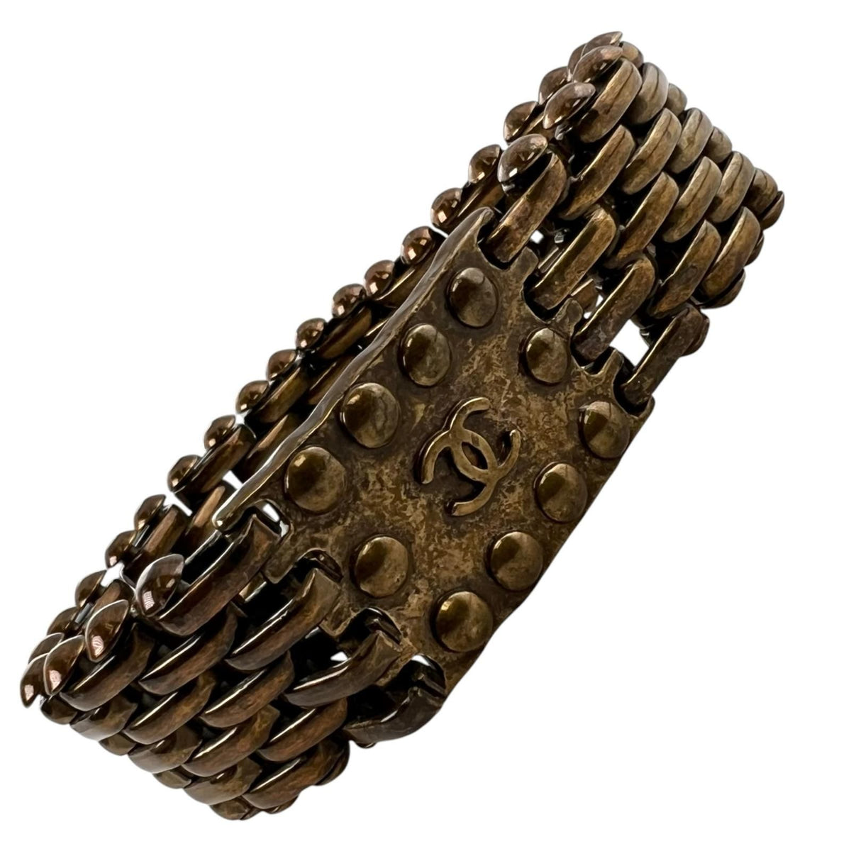 Chanel Vintage CC Logo Blanc Bracelet
