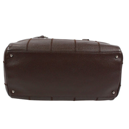 Chanel Choco Bar Mini Caviar Leather Dark Brown Boston Bag Silver — view 4
