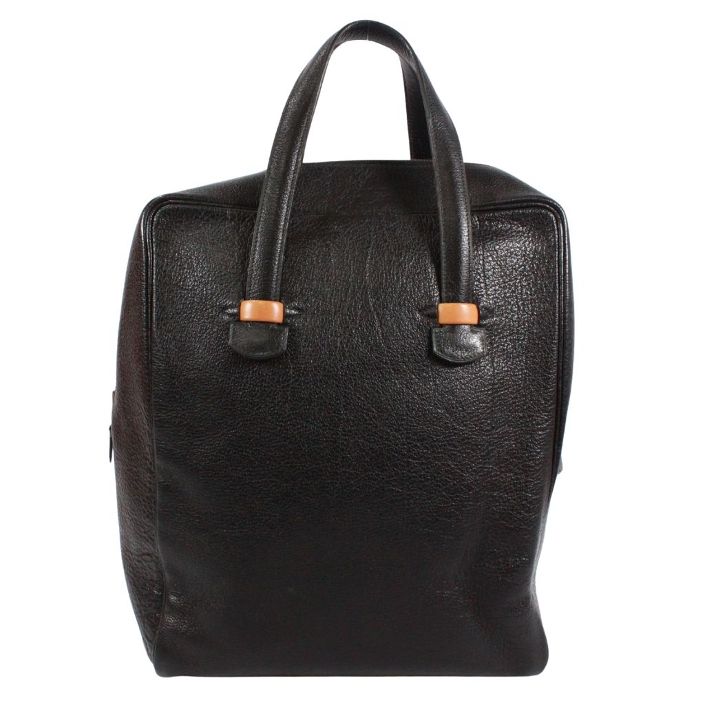 Hermes Gallop Buffalo Black Tote Bag Gold — view 3