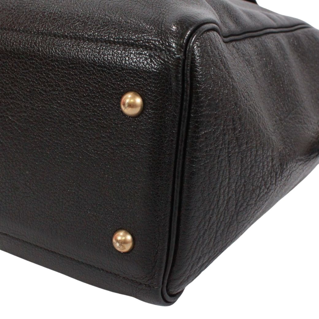 Hermes Gallop Buffalo Black Tote Bag Gold — view 5
