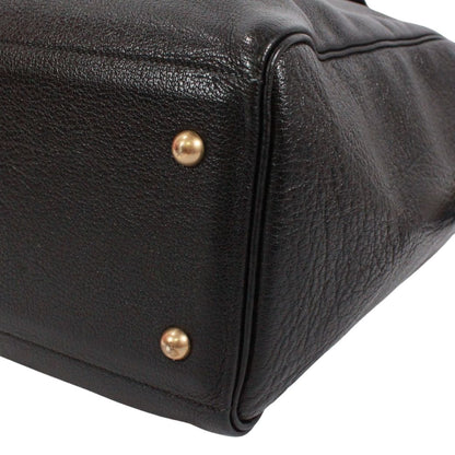 Hermes Gallop Buffalo Black Tote Bag Gold — view 5