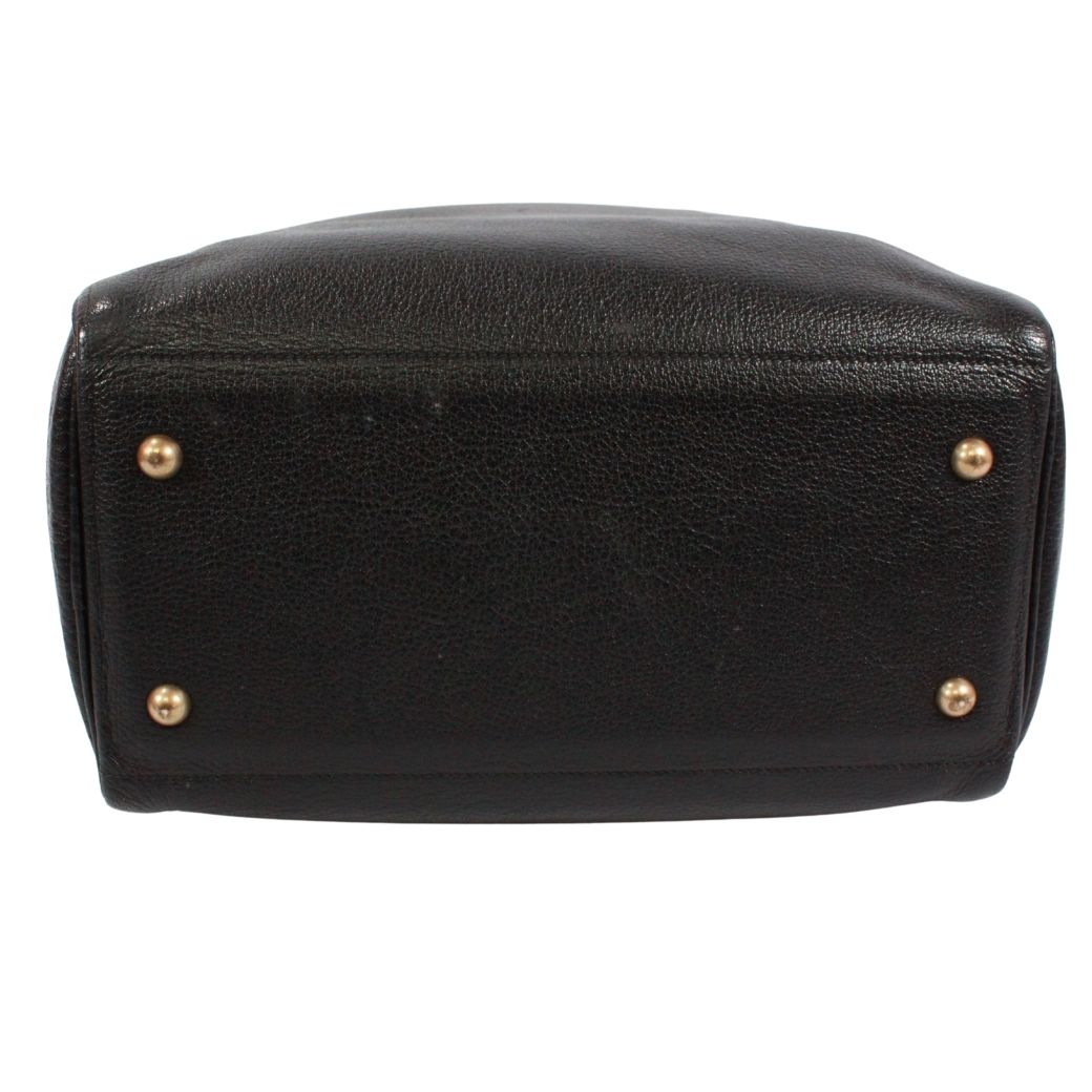 Hermes Gallop Buffalo Black Tote Bag Gold — view 4