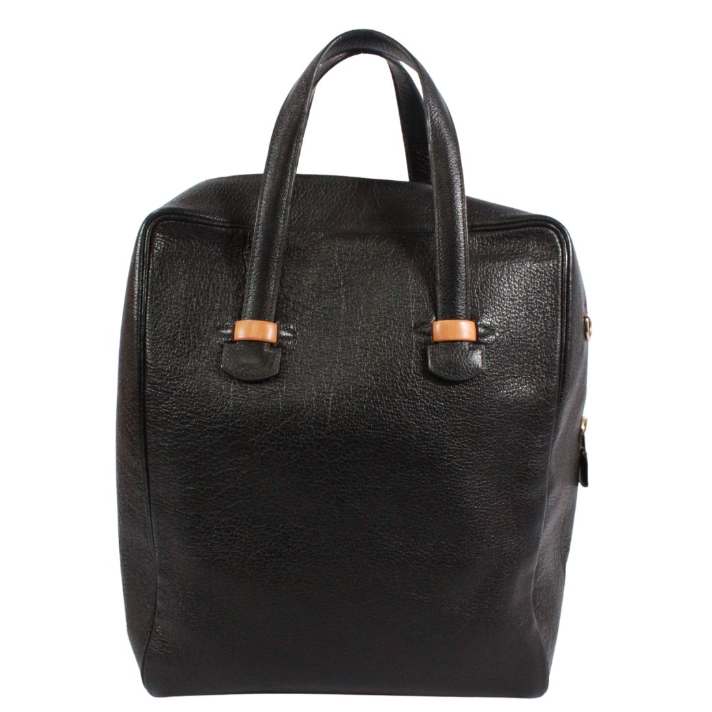 Hermes Gallop Buffalo Black Tote Bag Gold