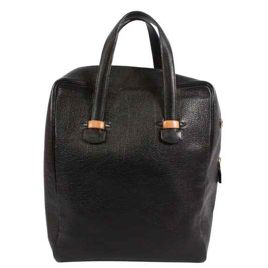 Hermes Gallop Buffalo Black Tote Bag Gold