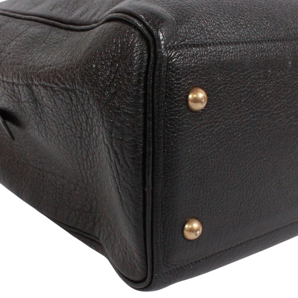 Hermes Gallop Buffalo Black Tote Bag Gold — view 6