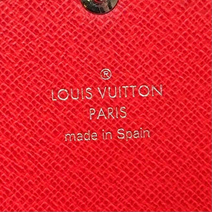 Louis Vuitton Portefeuille Marie Lou Long Leather Brown Red Trifold Wallet — view 4
