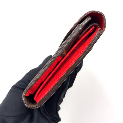 Louis Vuitton Portefeuille Marie Lou Long Leather Brown Red Trifold Wallet — view 7