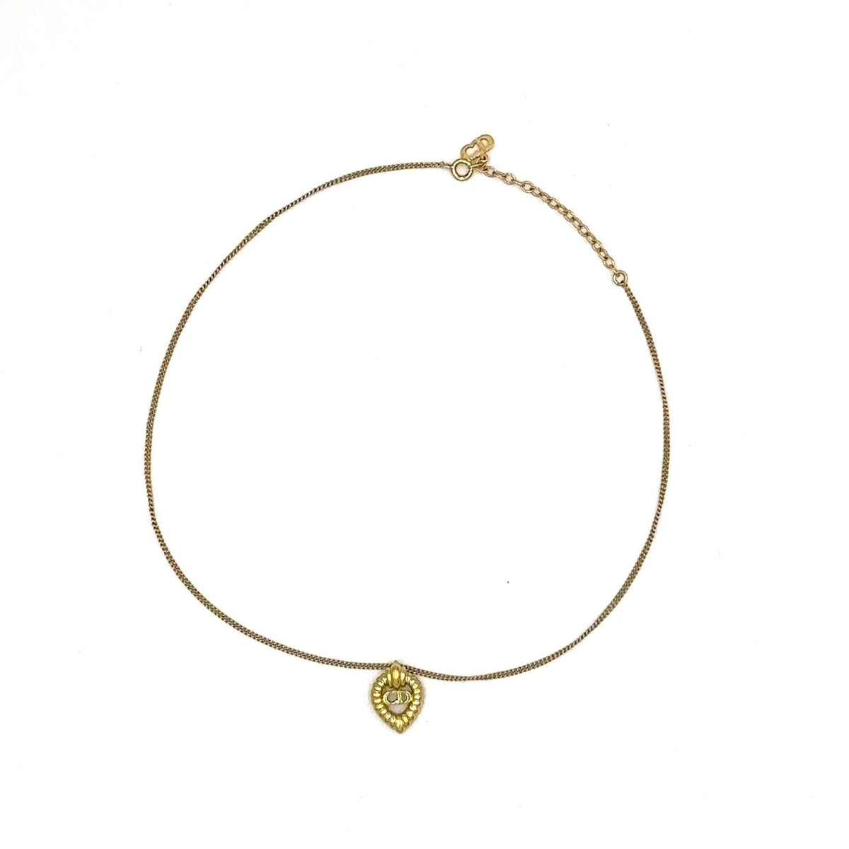 Dior Twisted Heart CD Logo Gold Plated Necklace — view 3