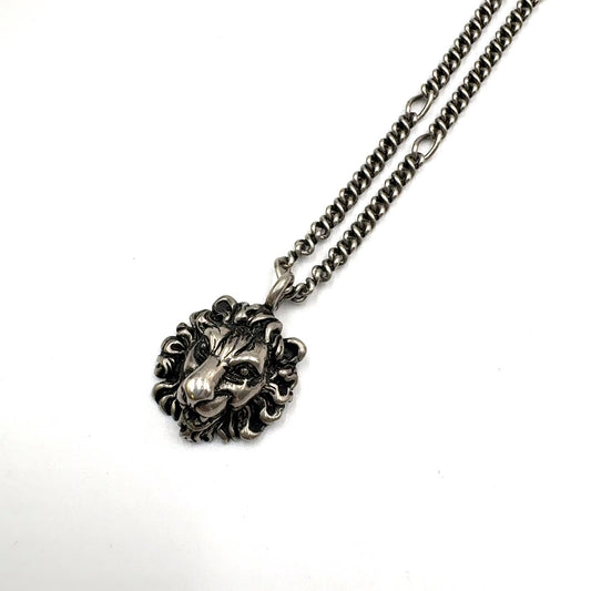 Gucci Lion Head Metal Silver Necklace