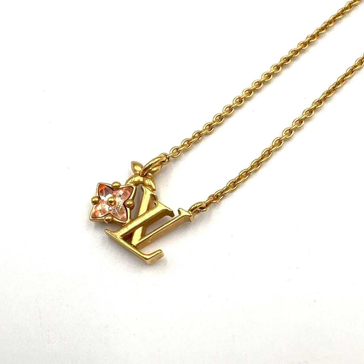 Louis Vuitton Corrie Loulou Glam Color Stone Gold Pink Necklace