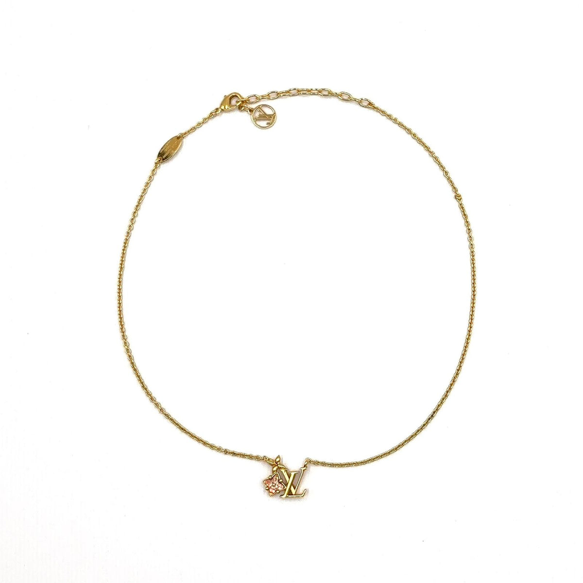 Louis Vuitton Corrie Loulou Glam Color Stone Gold Pink Necklace — view 3