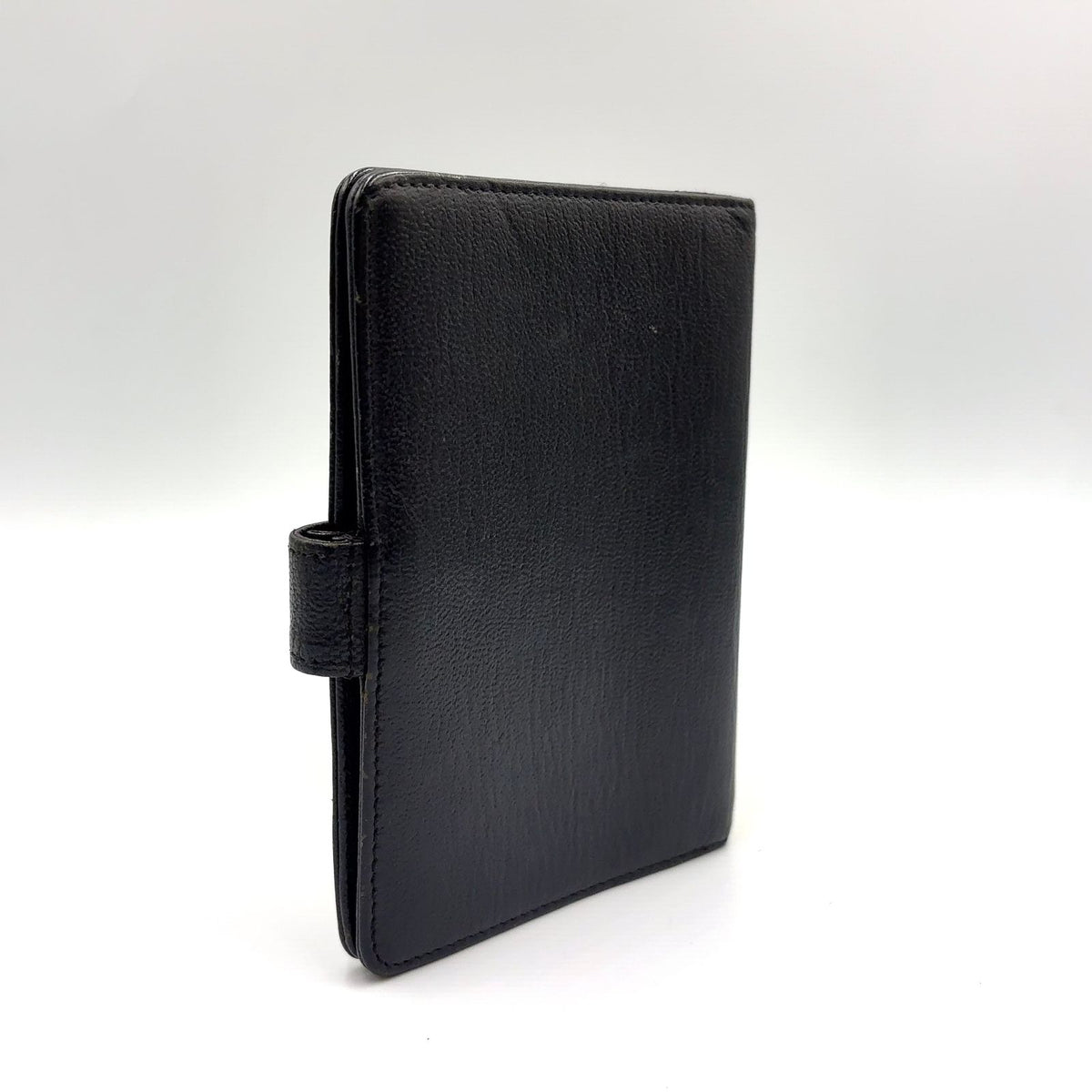 Chanel CC Logo Mini Caviar Leather Black Notebook Cover Gold Agenda — view 2