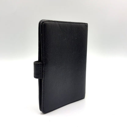 Chanel CC Logo Mini Caviar Leather Black Notebook Cover Gold Agenda — view 2
