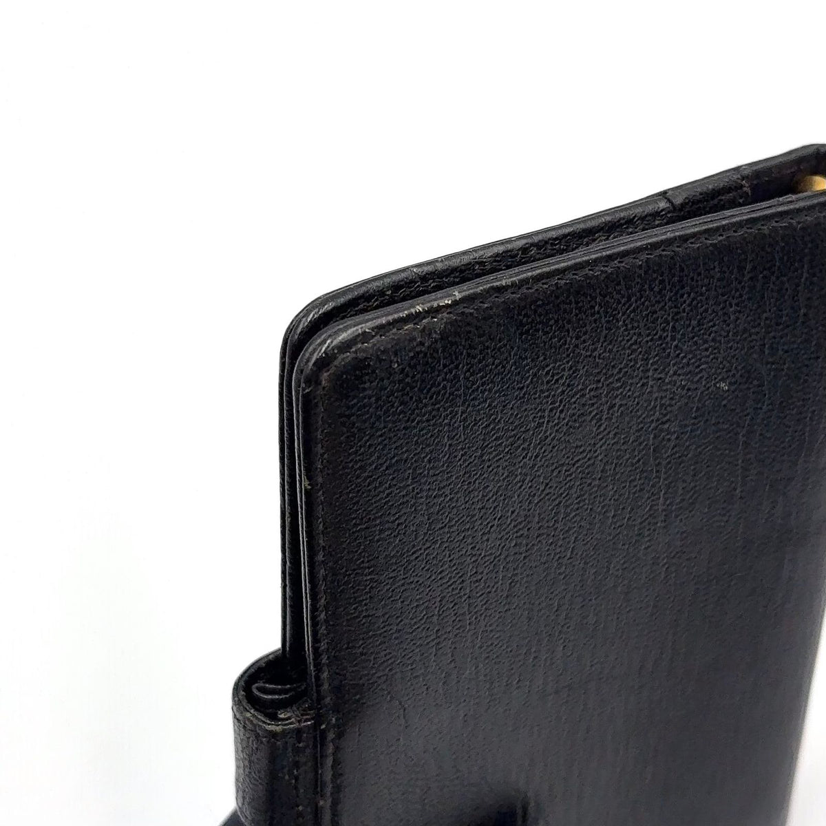 Chanel CC Logo Mini Caviar Leather Black Notebook Cover Gold Agenda — view 5