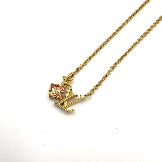 Louis Vuitton Corrie Loulou Glam Color Stone Gold Pink Necklace