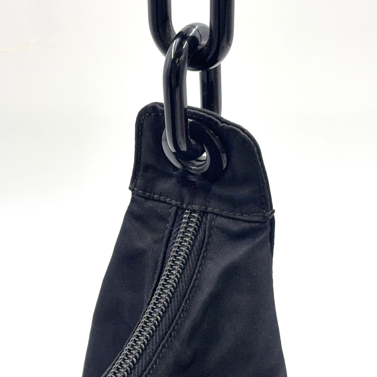 Prada Chain Nylon Black Bag Silver — view 7