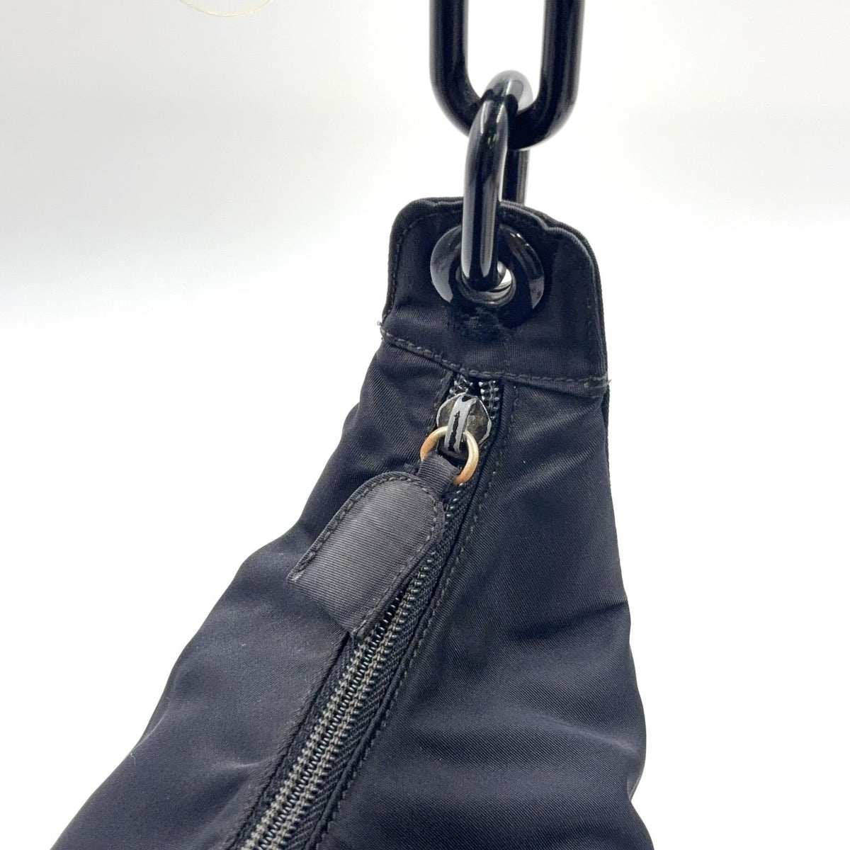 Prada Chain Nylon Black Bag Silver — view 8