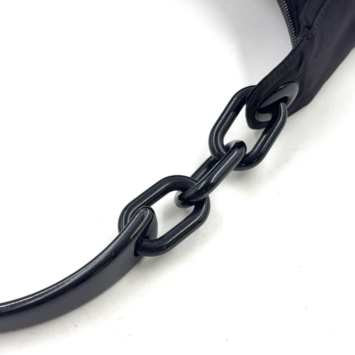 Prada Chain Nylon Black Bag Silver — view 6
