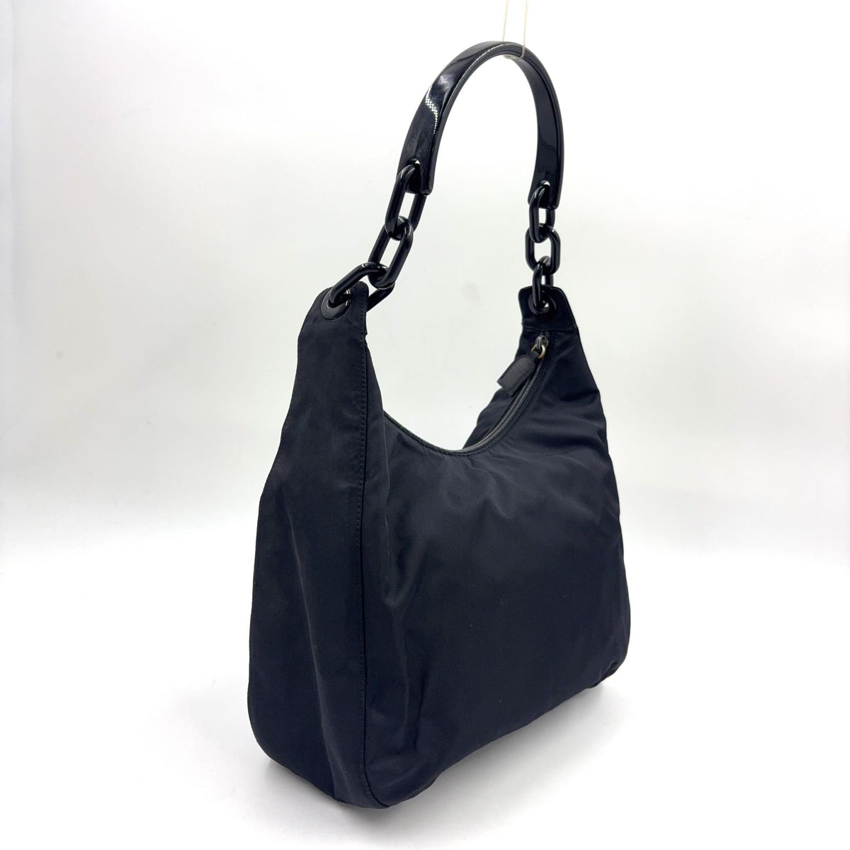 Prada Chain Nylon Black Bag Silver — view 2