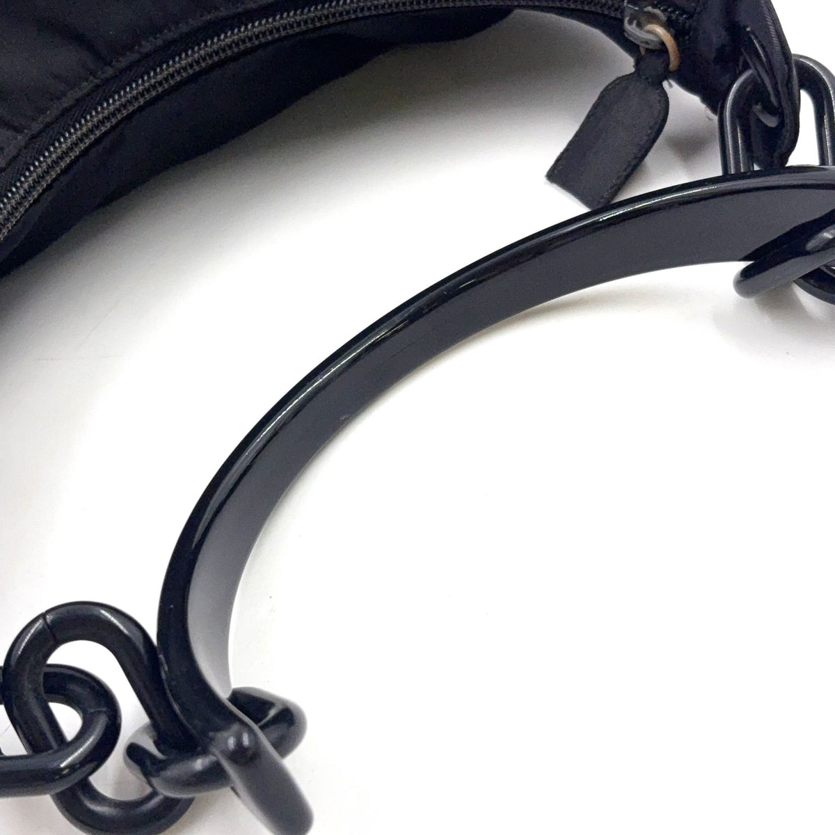 Prada Chain Nylon Black Bag Silver — view 5