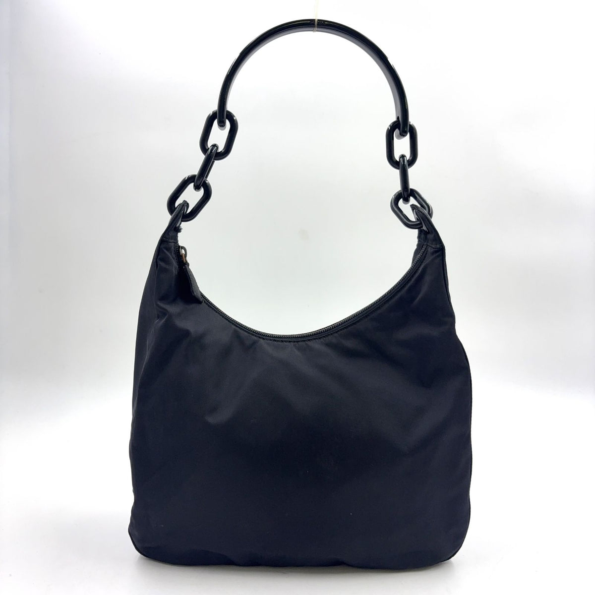 Prada Chain Nylon Black Bag Silver