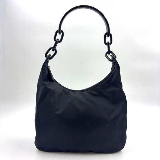 Prada Chain Nylon Black Bag Silver