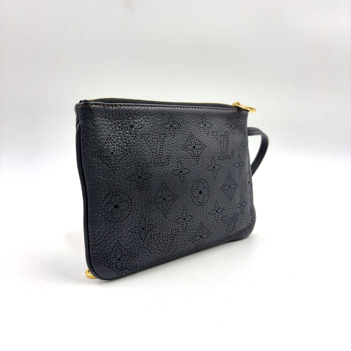 Louis Vuitton Mahina Selene Monogram Leather Black Pouch Gold — view 2