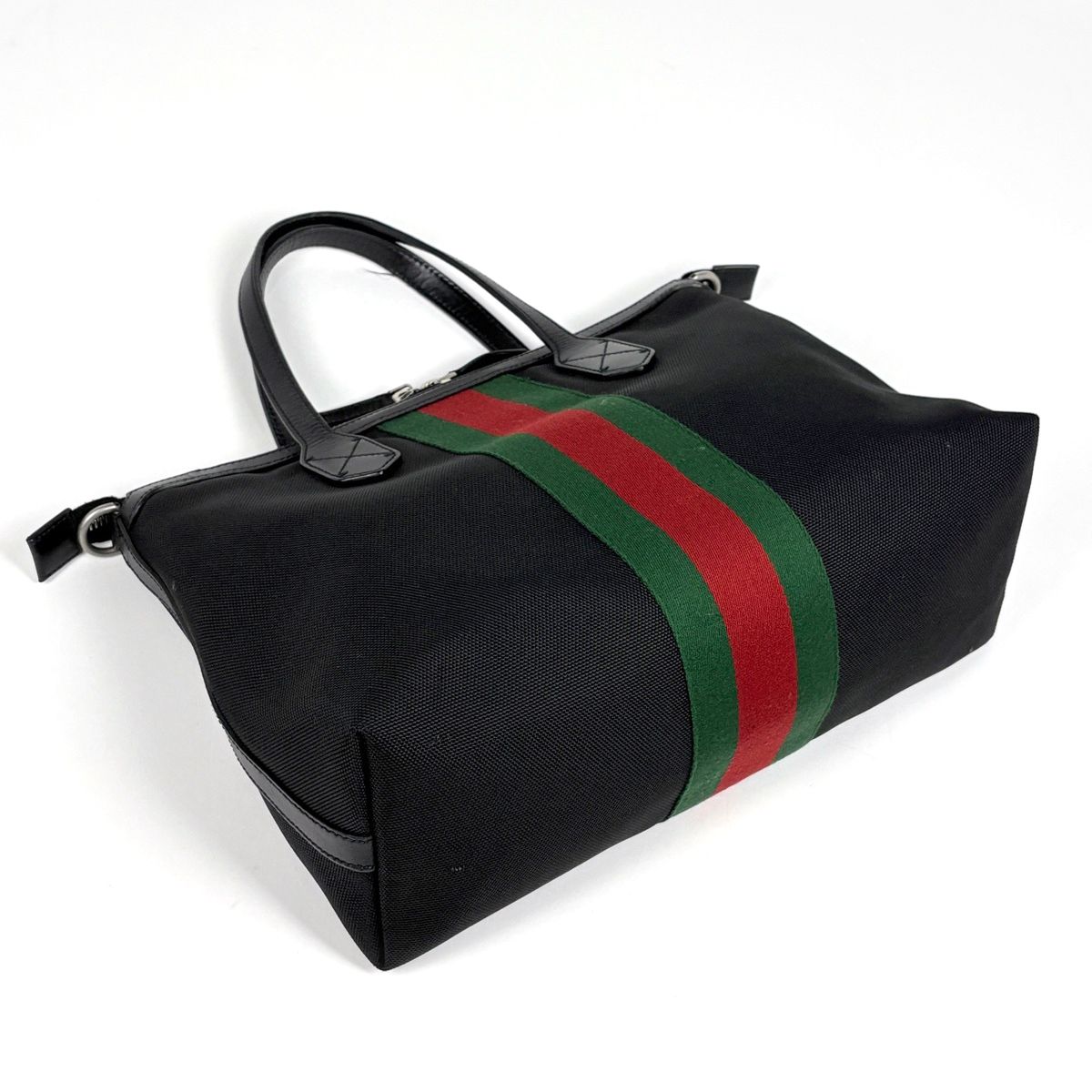 Gucci Tote Bag Sherry Line Web Canvas Black — view 2
