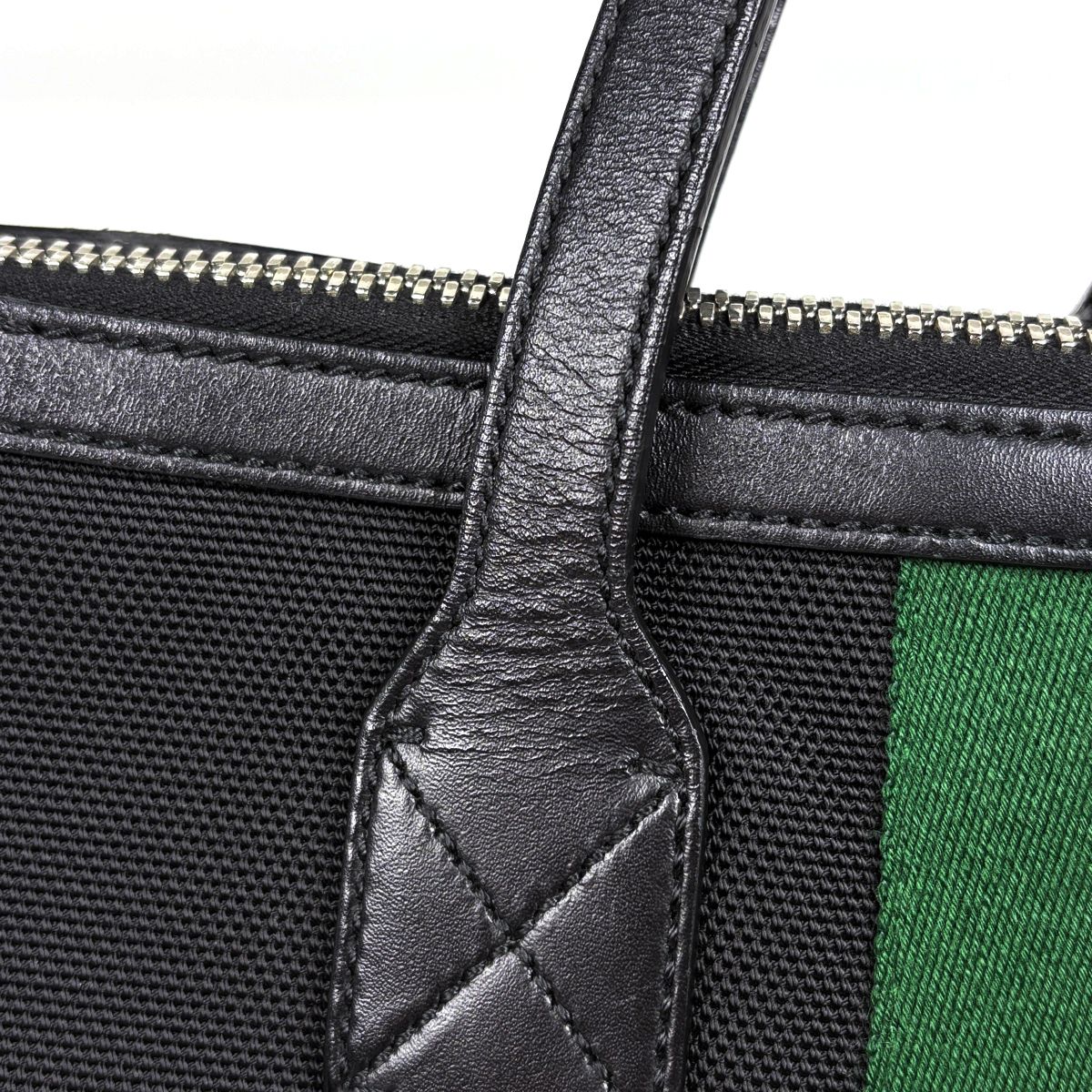 Gucci Tote Bag Sherry Line Web Canvas Black — view 6