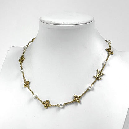Louis Vuitton Necklace Faux Pearl Gold — view 4