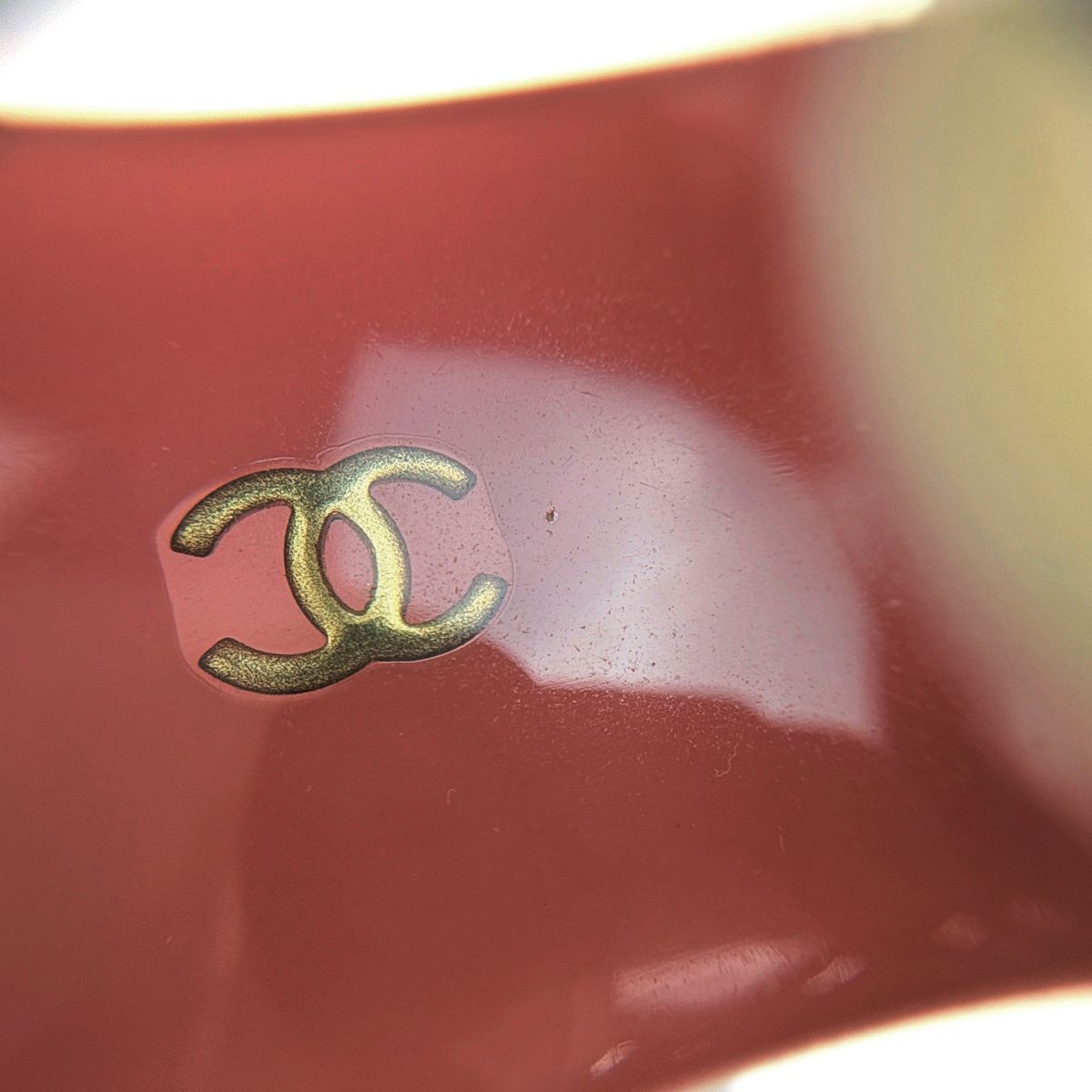 Chanel Bangle CC Logo Plastic Brown Bracelet — view 3