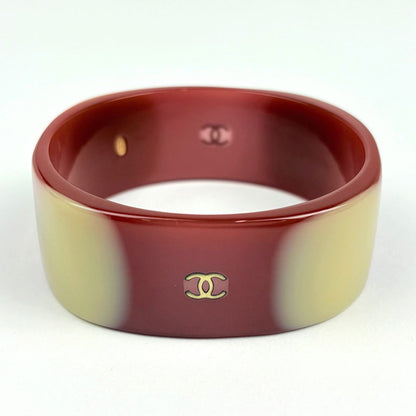 Chanel Bangle CC Logo Plastic Brown Bracelet — view 2