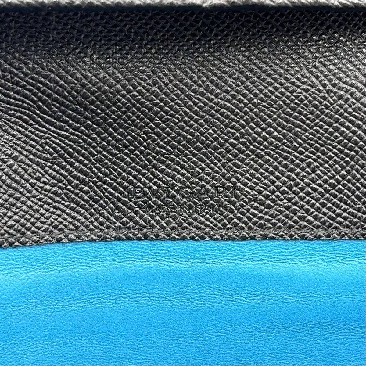 Bvlgari Logo Clip Leather Black Wallet Silver — view 4