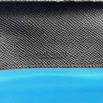 Bvlgari Logo Clip Leather Black Wallet Silver — view 4