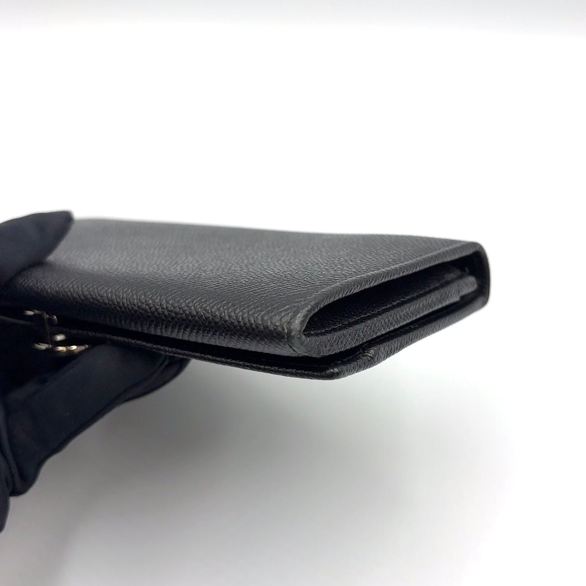 Bvlgari Logo Clip Leather Black Wallet Silver — view 6