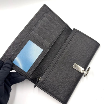 Bvlgari Logo Clip Leather Black Wallet Silver — view 3