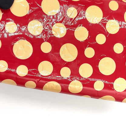 Louis Vuitton Dot Infinity Monogram Vernis Leather Patent Beige Red Wallet Gold — view 5