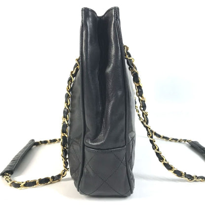 Chanel Shoulder Bag Quilted Leather Black — view 2