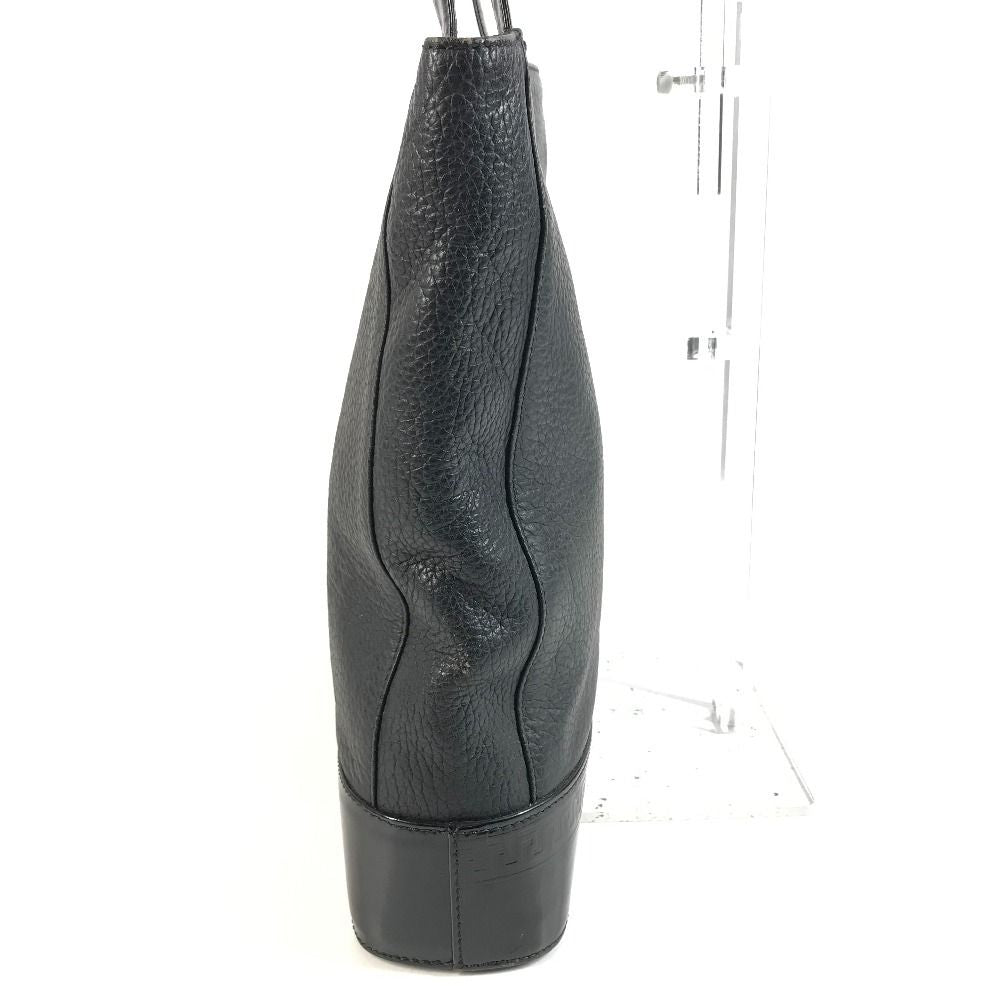 Versace Shoulder Bag Sunburst Logo Leather Black — view 4